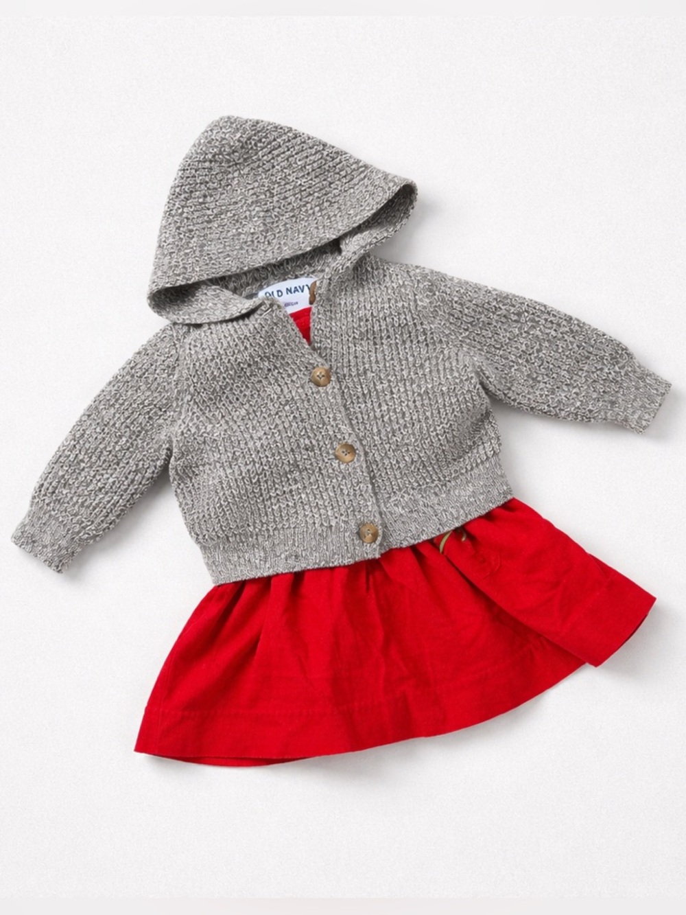Old Navy Gray Hooded Knit Cardigan | 12-18 Months
